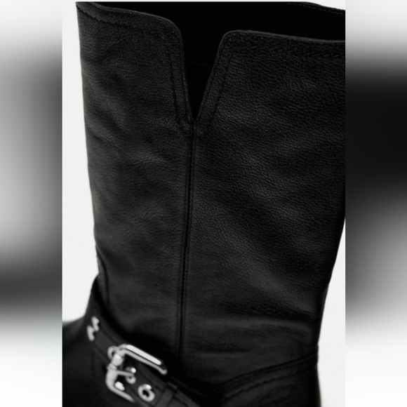 Zara Leather Biker Boots - Picture 7 of 12